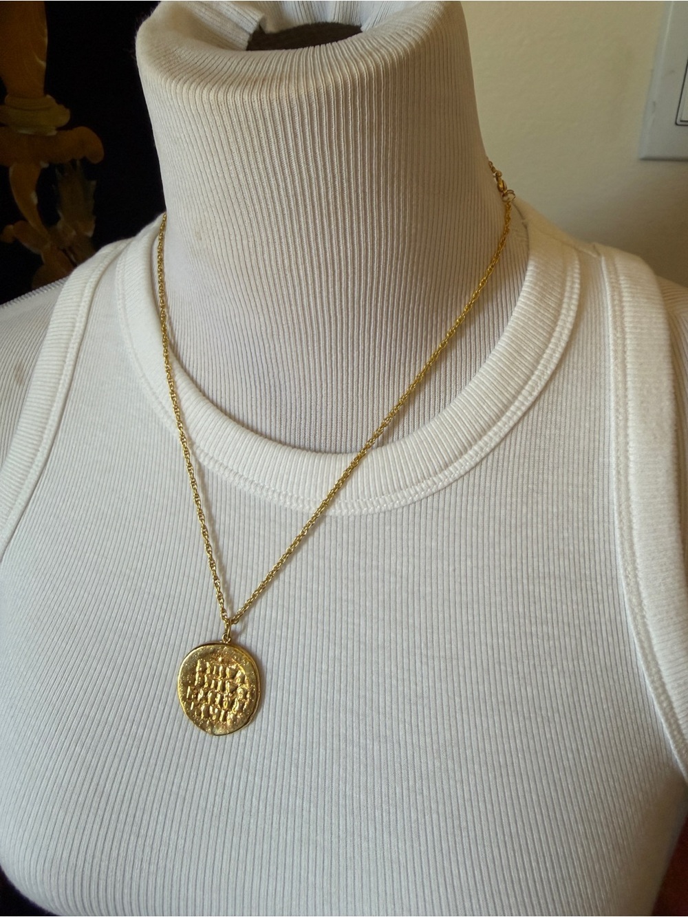 Gold Plated Disc Pendant Necklace - Women Jewelry